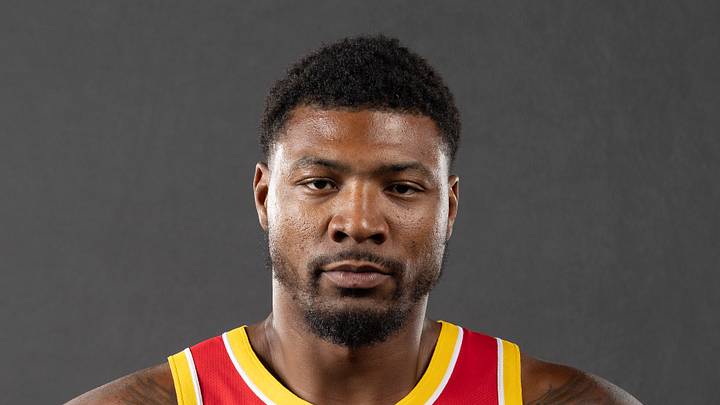 Houston Rockets guard Marcus Smart (36) poses for a picture during media day at Hilton Americas hotel on Sep 22, 2026.