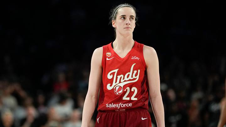 Oct 1, 2026; Las Vegas, Nevada, USA; Indiana Fever guard Caitlin Clark (22) looks outward during the fourth quarter of game three of the first round for the 2026 WNBA Playoffs against the Las Vegas Aces at Michelob Ultra Arena. Mandatory Credit: Lucas Peltier-Imagn Images Oct 1, 2026; Las Vegas, Nevada, USA; Indiana Fever guard Caitlin Clark (22) looks outward during the fourth quarter of game three of the first round for the 2026 WNBA Playoffs against the Las Vegas Aces at Michelob Ultra Arena. Mandatory Credit: Lucas Peltier-Imagn Images