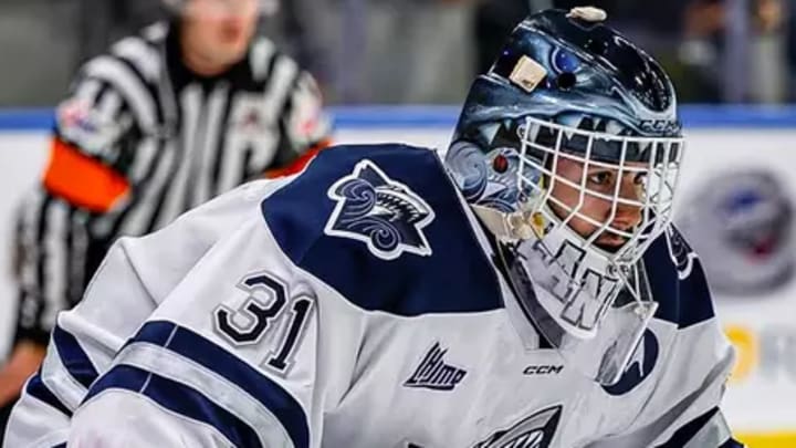 Goaltender Mathis Langevin left his Quebec League team midseason to join the Miami RedHawks in the NCHC. 