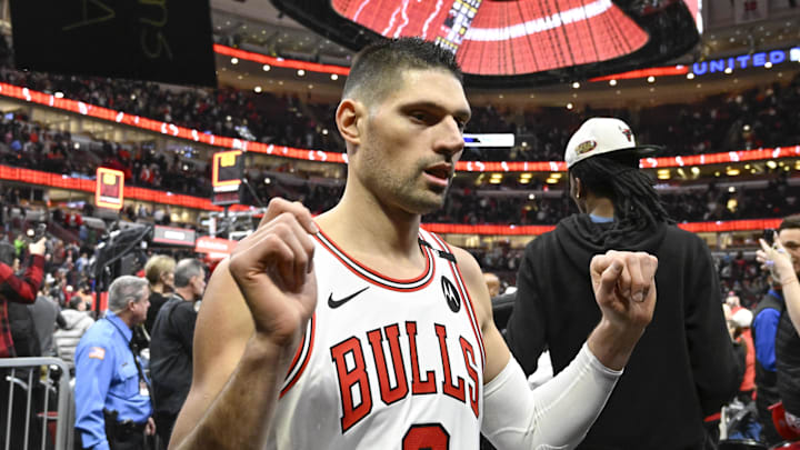 Feb 4, 2025; Chicago, Illinois, USA; Chicago Bulls center Nikola Vucevic (9) leaves the court after the game against the Miami Heat at United Center. Mandatory Credit: Matt Marton-Imagn Images Feb 4, 2025; Chicago, Illinois, USA; Chicago Bulls center Nikola Vucevic (9) leaves the court after the game against the Miami Heat at United Center. Mandatory Credit: Matt Marton-Imagn Images