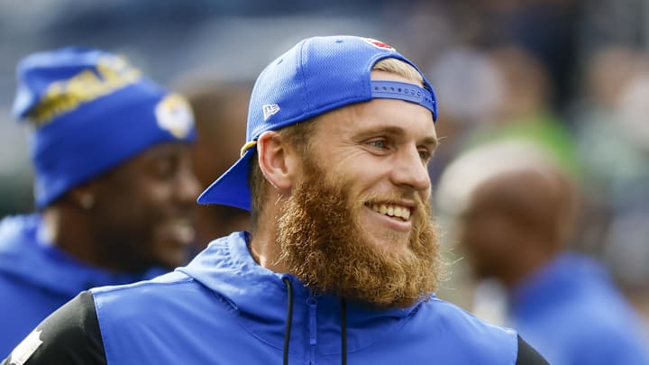 Nov 3, 2024; Seattle, Washington, USA; Los Angeles Rams wide receiver Cooper Kupp (10) participates in pregame warmups against the Seattle Seahawks at Lumen Field. Mandatory Credit: Joe Nicholson-Imagn Images Nov 3, 2024; Seattle, Washington, USA; Los Angeles Rams wide receiver Cooper Kupp (10) participates in pregame warmups against the Seattle Seahawks at Lumen Field. Mandatory Credit: Joe Nicholson-Imagn Images