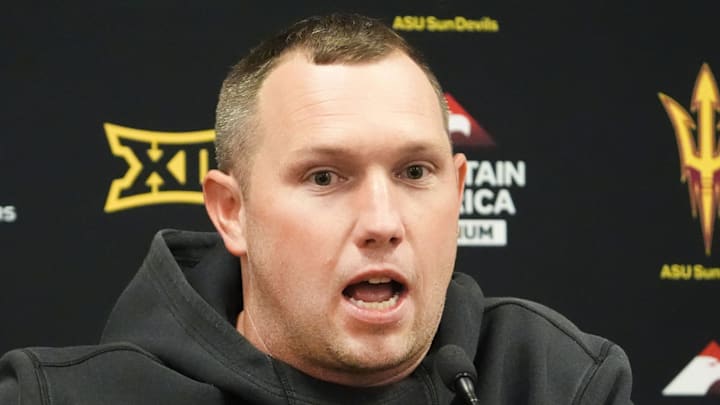 Arizona State head coach Kenny Dillingham holds a news conference on Oct. 27, 2025, in Tempe. Arizona State head coach Kenny Dillingham holds a news conference on Oct. 27, 2025, in Tempe.