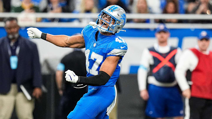 Detroit Lions linebacker Ezekiel Turner (47). Detroit Lions linebacker Ezekiel Turner (47).