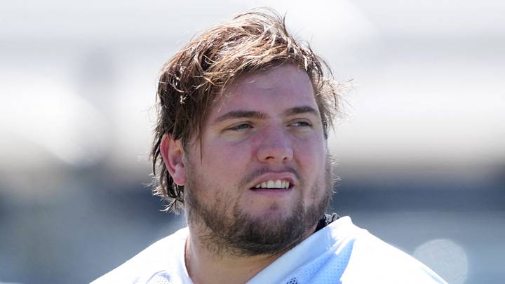 Jul 24, 2025; Henderson, NV, USA; Las Vegas Raiders lineman Jackson Powers-Johnson (58) during training camp at the Intermountain Healthcare Performance Center. Mandatory Credit: Kirby Lee-Imagn Images Jul 24, 2025; Henderson, NV, USA; Las Vegas Raiders lineman Jackson Powers-Johnson (58) during training camp at the Intermountain Healthcare Performance Center. Mandatory Credit: Kirby Lee-Imagn Images
