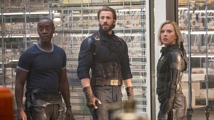 Marvel Studios' AVENGERS: INFINITY WAR

L to R: War Machine/James Rhodes (Don Cheadle), Captain America/Steve Rogers (Chris Evans) and Black Widow (Scarlett Johansson)

Photo: Chuck Zlotnick

©Marvel Studios 2018