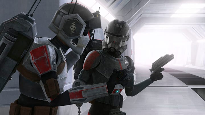 Tech and Echo in a corridor. "Return to Kamino." The Bad Batch. Courtesy of StarWars.com.