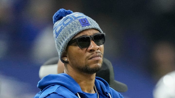 Indianapolis Colts quarterback Anthony Richardson watches the action