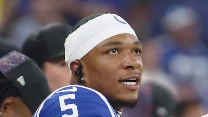 Indianapolis Colts quarterback Anthony Richardson on the sideline