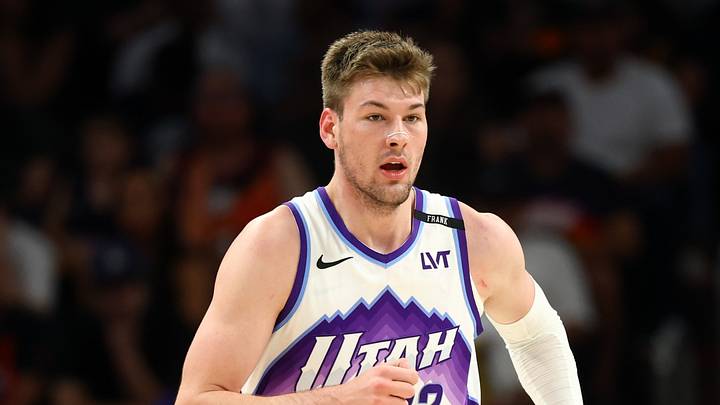 Mar 28, 2026; Phoenix, Arizona, USA; Utah Jazz forward Kyle Filipowski (22) against the Phoenix Suns at Mortgage Matchup Center. Mandatory Credit: Mark J. Rebilas-Imagn Images Mar 28, 2026; Phoenix, Arizona, USA; Utah Jazz forward Kyle Filipowski (22) against the Phoenix Suns at Mortgage Matchup Center. Mandatory Credit: Mark J. Rebilas-Imagn Images