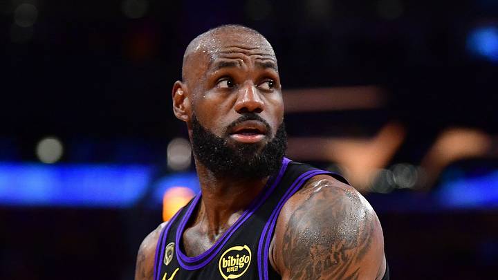 May 11, 2026; Los Angeles, California, USA; Los Angeles Lakers forward LeBron James (23) controls the ball against Oklahoma City Thunder guard Luguentz Dort (5) during the first half in game four of the second round of the 2026 NBA Playoffs at Crypto.com Arena. Mandatory Credit: Gary A. Vasquez-Imagn Images May 11, 2026; Los Angeles, California, USA; Los Angeles Lakers forward LeBron James (23) controls the ball against Oklahoma City Thunder guard Luguentz Dort (5) during the first half in game four of the second round of the 2026 NBA Playoffs at Crypto.com Arena. Mandatory Credit: Gary A. Vasquez-Imagn Images