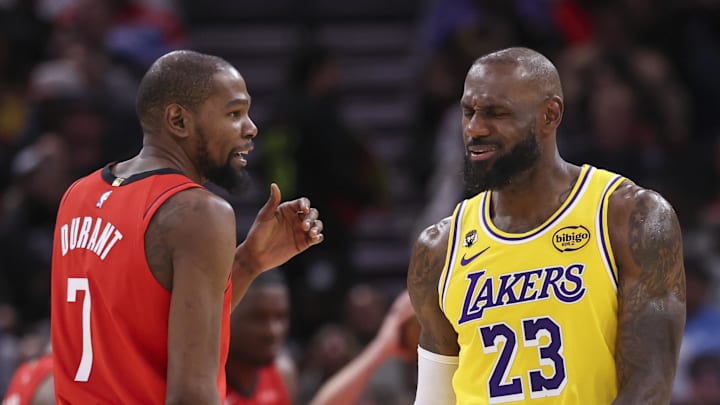 Houston Rockets forward Kevin Durant, Los Angeles Lakers forward LeBron James