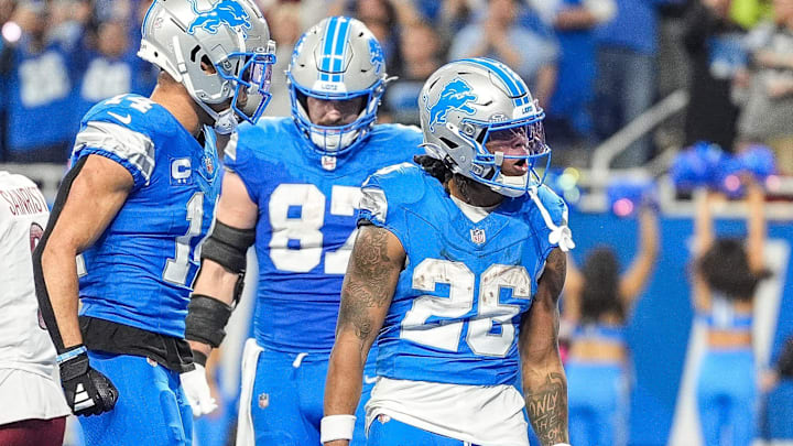 Detroit Lions running back Jahmyr Gibbs (26).