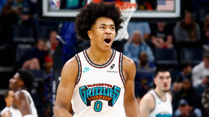 Dec 23, 2024; Memphis, Tennessee, USA; Memphis Grizzlies forward Jaylen Wells (0) reacts during the second quarter against the Los Angeles Clippers at FedExForum. Mandatory Credit: Petre Thomas-Imagn Images
