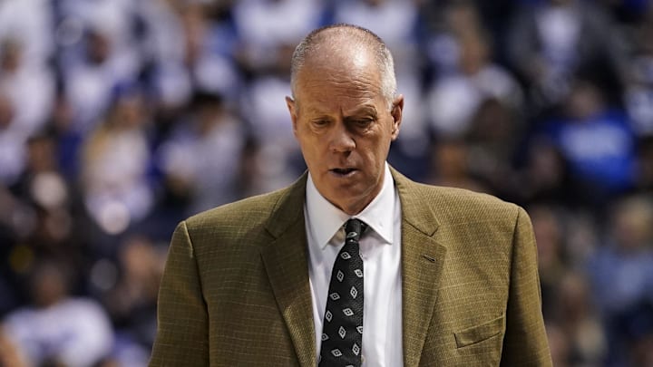 Feb 14, 2026; Provo, Utah, USA; Colorado Buffaloes head coach Tad Boyle as seen during the first half against the BYU Cougars at the Marriott Center. M