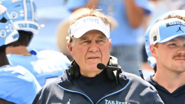 Sep 12, 2026; Chapel Hill, North Carolina, USA; North Carolina Tar Heels head coach Bill Belichick on the sidelines in the second quarter at Kenan Stadium. Mandatory Credit: Bob Donnan-Imagn Images Sep 12, 2026; Chapel Hill, North Carolina, USA; North Carolina Tar Heels head coach Bill Belichick on the sidelines in the second quarter at Kenan Stadium. Mandatory Credit: Bob Donnan-Imagn Images