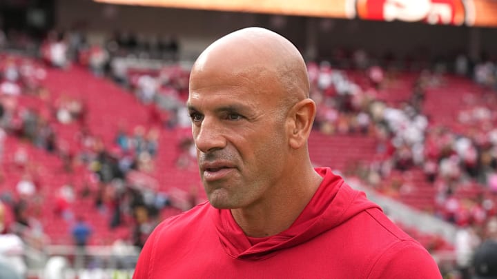 San Francisco 49ers defensive coordinator Robert Saleh San Francisco 49ers defensive coordinator Robert Saleh