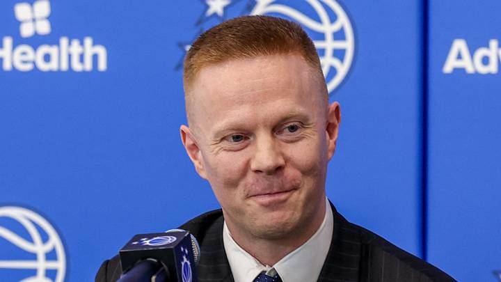 Orlando Magic head coach Sean Sweeney takes media questions during a press conference. Orlando Magic head coach Sean Sweeney takes media questions during a press conference.