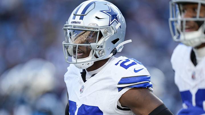 Dallas Cowboys cornerback DaRon Bland celebrates his score against the Carolina Panthers.