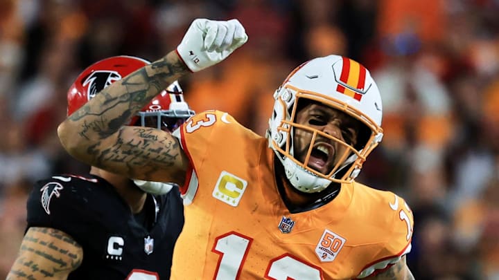 Buccaneers receiver Mike Evans is contemplating retirement this offseason. Buccaneers receiver Mike Evans is contemplating retirement this offseason.