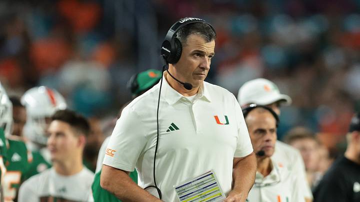 Sep 26, 2026; Miami Gardens, Florida, USA; Miami Hurricanes head coach Mario Cristobal watches from the sideline against the Central Michigan Chippewas during the third quarter at Hard Rock Stadium. Mandatory Credit: Sam Navarro-Imagn Images Sep 26, 2026; Miami Gardens, Florida, USA; Miami Hurricanes head coach Mario Cristobal watches from the sideline against the Central Michigan Chippewas during the third quarter at Hard Rock Stadium. Mandatory Credit: Sam Navarro-Imagn Images