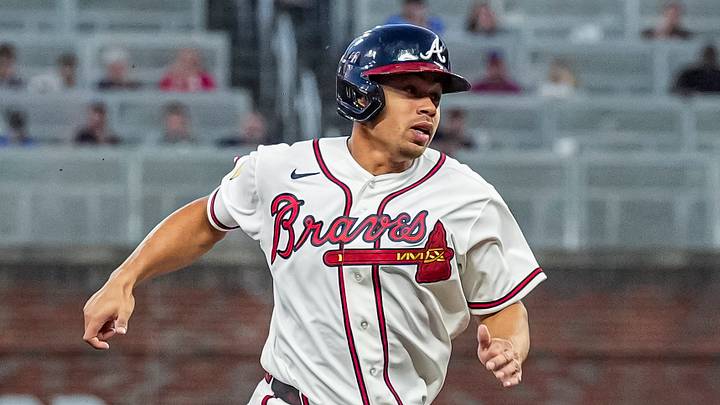 Sep 24, 2026; Cumberland, Georgia, USA; Atlanta Braves designated hitter Drake Baldwin (30) runs the bases against the Cincinnati Reds during the first inning at Truist Park. Mandatory Credit: Dale Zanine-Imagn Images