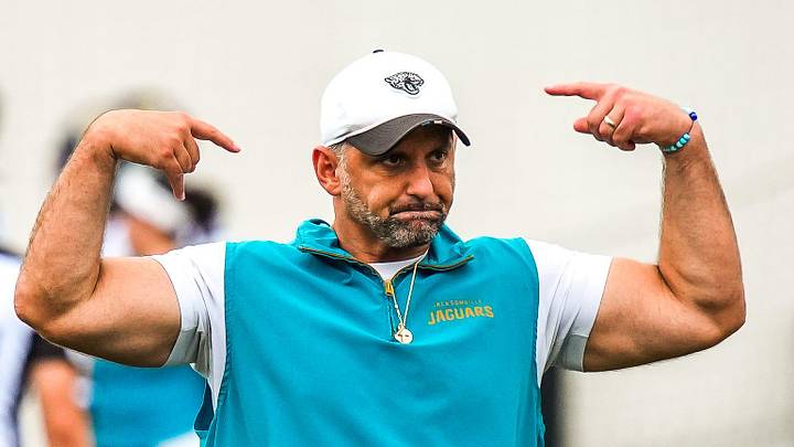 Jacksonville Jaguars defensive coordinator Anthony Campanile coaches during the second day of minicamp at the Miller Electric Center, Wednesday, June 10, 2026, in Jacksonville. [Doug Engle/Florida Times-Union]