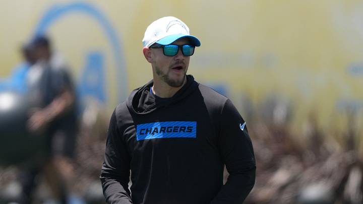 Jun 16, 2026, El Segundo, California; Los Angeles Chargers defensive coordinator defensive coordinator Chris O'Leary  during minicamp at The Bolt. Mandatory Credit: Kirby Lee-Imagn Images