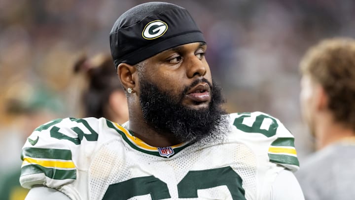 Oct 19, 2025; Glendale, Arizona, USA; Green Bay Packers tackle Rasheed Walker (63) against the Arizona Cardinals at State Farm Stadium.