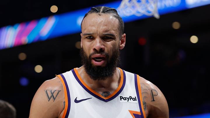 Phoenix Suns forward Dillon Brooks reacts after a play against the Oklahoma City Thunder in the second half during Game 2 of the first round of the 2026 NBA Playoffs at Paycom Center on April 22, 2026.