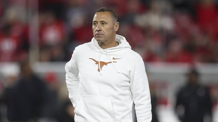 Texas Longhorns head coach Steve Sarkisian looks on prior to a game against the Georgia Bulldogs. Texas Longhorns head coach Steve Sarkisian looks on prior to a game against the Georgia Bulldogs.