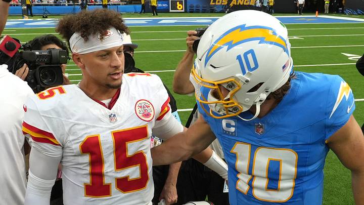 Kansas City Chiefs QB Patrick Mahomes and Los Angeles Chargers QB Justin Herbert