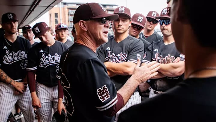 Mississippi State Head Coach Brian O'Connor during the game between the Lipscomb Bison and the Mississippi State Bulldogs at Dudy Noble Field at Polk-Dement Stadium in Starkville, MS.