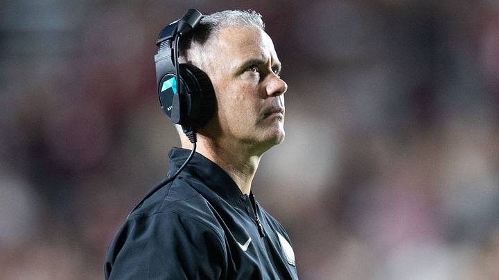 Florida State Seminoles head coach Mike Norvell watches the replay. The Florida State Seminoles defeated the New Mexico State Aggies 34-17 at Doak Campbell Stadium on Saturday, Aug. 29, 2026. Florida State Seminoles head coach Mike Norvell watches the replay. The Florida State Seminoles defeated the New Mexico State Aggies 34-17 at Doak Campbell Stadium on Saturday, Aug. 29, 2026.