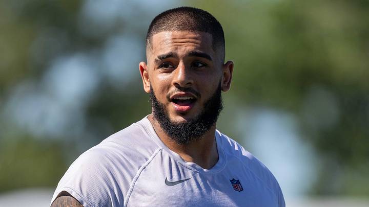 Aug 3, 2026; Allen Park, MI, USA; Detroit Lions defensive end Ahmed Hassanein (99) looks on following Detroit Lions training camp. Mandatory Credit: Paul Barnick-Imagn Images