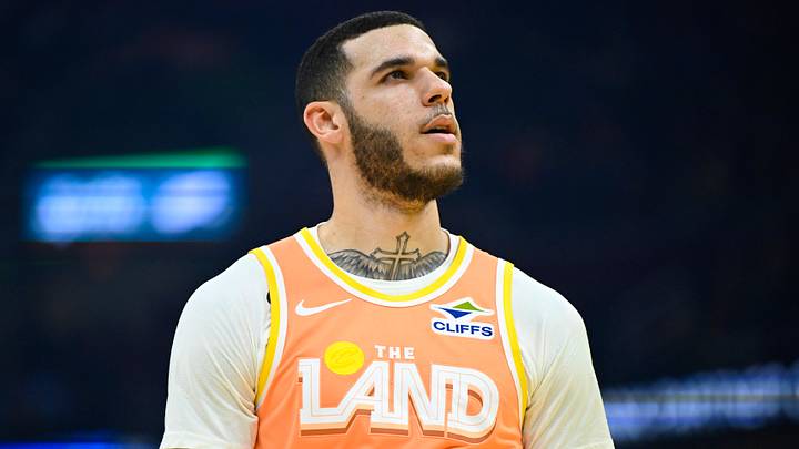 Jan 26, 2026; Cleveland, Ohio, USA; Cleveland Cavaliers guard Lonzo Ball (2) stands on the court in the first quarter against the Orland Magic at Rocket Arena. Mandatory Credit: David Richard-Imagn Images