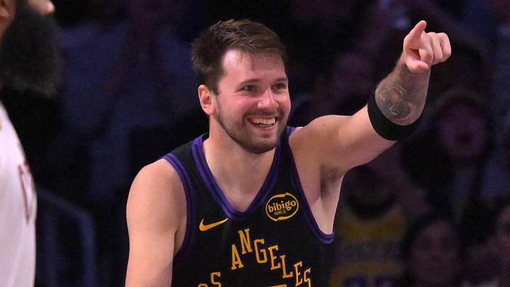 Mar 31, 2026; Los Angeles, California, USA; Los Angeles Lakers guard Luka Doncic (77) reacts after a basket in the second half against the Cleveland Cavaliers at Crypto.com Arena. Mandatory Credit: Jayne Kamin-Oncea-Imagn Images Mar 31, 2026; Los Angeles, California, USA; Los Angeles Lakers guard Luka Doncic (77) reacts after a basket in the second half against the Cleveland Cavaliers at Crypto.com Arena. Mandatory Credit: Jayne Kamin-Oncea-Imagn Images