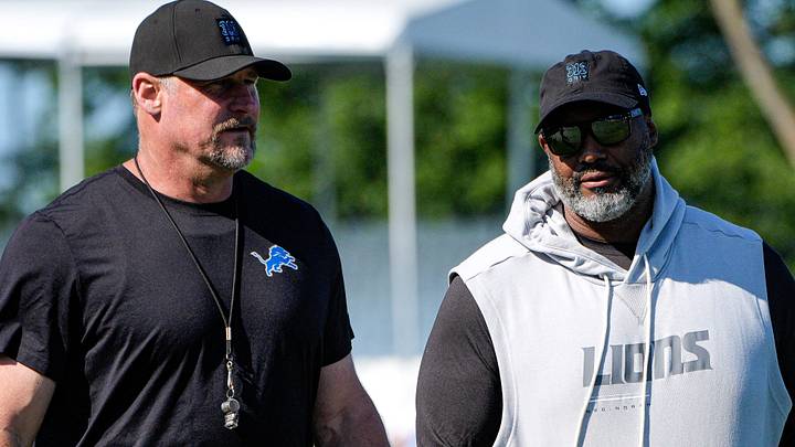 Detroit Lions head coach Dan Campbell and general manager Brad Holmes 