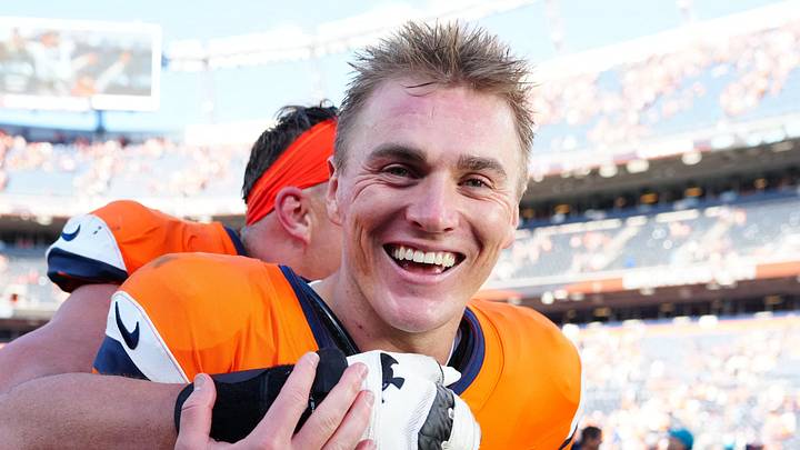 Sep 20, 2026; Denver, Colorado, USA; Denver Broncos quarterback Bo Nix (10) celebrates on the field after defeating the Jacksonville Jaguars at Empower Field at Mile High. Sep 20, 2026; Denver, Colorado, USA; Denver Broncos quarterback Bo Nix (10) celebrates on the field after defeating the Jacksonville Jaguars at Empower Field at Mile High.