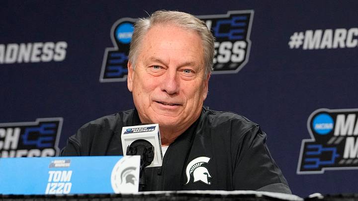 Mar 18, 2026; Buffalo, NY, USA; Michigan State Spartans Head Coach Tom Izzo answers questions during a press conference prior to a practice session ahead of the first round of the men's 2026 NCAA Tournament at Keybank Center. Mandatory Credit: Gregory Fisher-Imagn Images Mar 18, 2026; Buffalo, NY, USA; Michigan State Spartans Head Coach Tom Izzo answers questions during a press conference prior to a practice session ahead of the first round of the men's 2026 NCAA Tournament at Keybank Center. Mandatory Credit: Gregory Fisher-Imagn Images