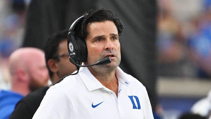 Sep 5, 2026; Durham, North Carolina, USA; Duke Blue Devils head coach Manny Diaz looks on during the second half against the Tulane Green Wave at Wallace Wade Stadium. Mandatory Credit: Zachary Taft-Imagn Images Sep 5, 2026; Durham, North Carolina, USA; Duke Blue Devils head coach Manny Diaz looks on during the second half against the Tulane Green Wave at Wallace Wade Stadium. Mandatory Credit: Zachary Taft-Imagn Images