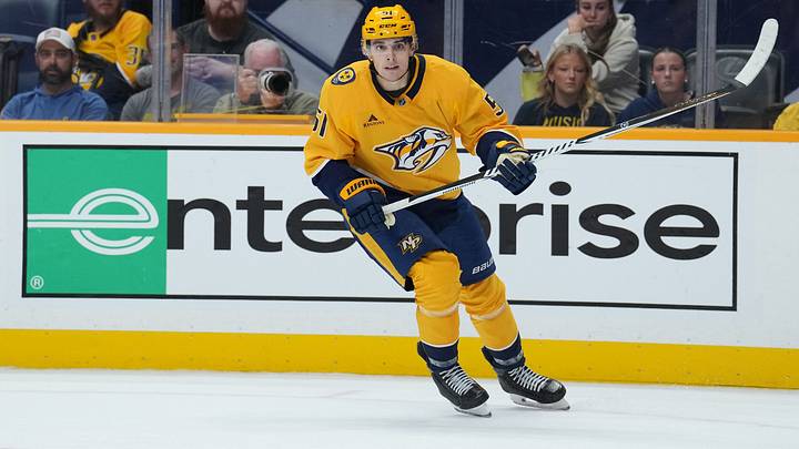 Vitali Pinchuk skates for the Predators in preseason. Vitali Pinchuk skates for the Predators in preseason.
