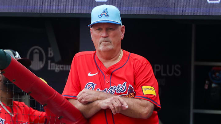 It's been an emotional send-off for Snitker even if he's still with the Braves