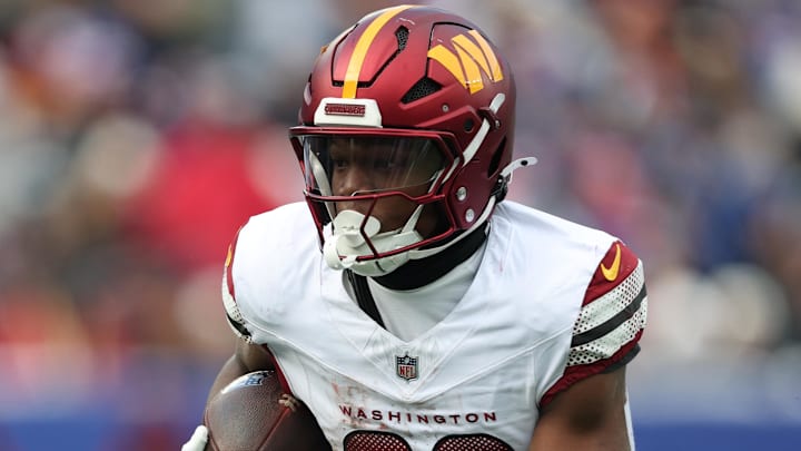 Washington Commanders running back Jacory Croskey-Merritt (22) Mandatory Credit: Vincent Carchietta-Imagn Images