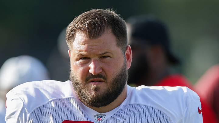 Jul 31, 2025; Tampa, FL, USA; Tampa Bay Buccaneers defensive tackle Greg Gaines (96) participates in training camp at AdventHealth Training Center. Mandatory Credit: Nathan Ray Seebeck-Imagn Images