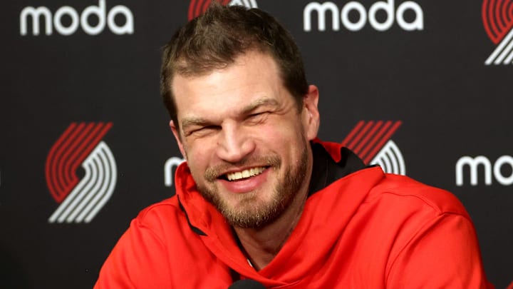 Portland Trail Blazers head coach Tiago Splitter reacts before a game against the Philadelphia 76ers at Moda Center on Feb 9, 2026.