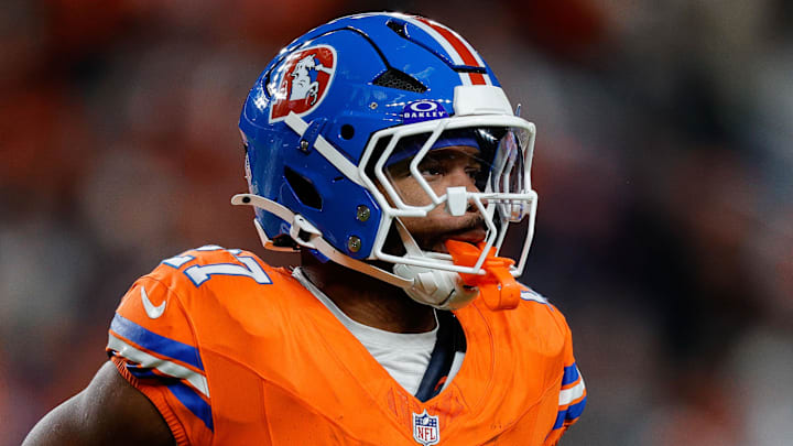 Denver Broncos running back J.K. Dobbins Denver Broncos running back J.K. Dobbins
