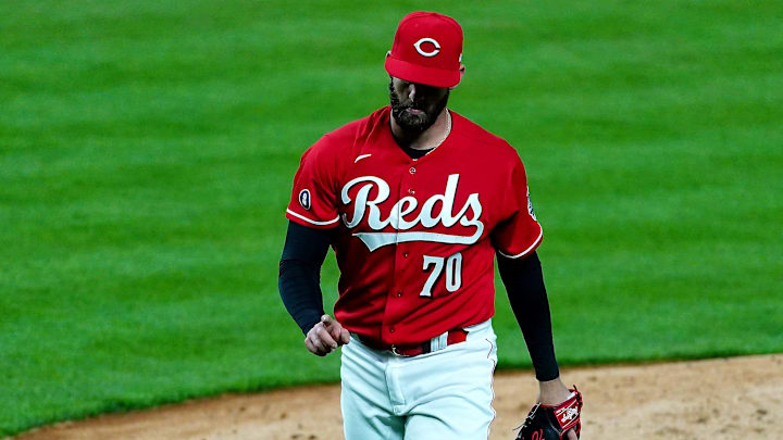 Cincinnati Reds starting pitcher Tejay Antone (70) 