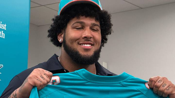 Miami Dolphins' first-round pick Kadyn Proctor Miami Dolphins' first-round pick Kadyn Proctor