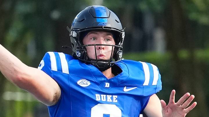 Sep 19, 2026; Durham, North Carolina, USA; Duke Blue Devils quarterback Walker Eget (2) throws the ball against the Stanford Cardinal during the first half at Wallace Wade Stadium. Mandatory Credit: James Guillory-Imagn Images Sep 19, 2026; Durham, North Carolina, USA; Duke Blue Devils quarterback Walker Eget (2) throws the ball against the Stanford Cardinal during the first half at Wallace Wade Stadium. Mandatory Credit: James Guillory-Imagn Images