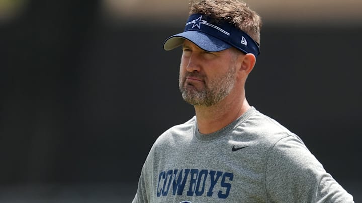 Dallas Cowboys head coach Brian Schottenheimer during training camp at the River Ridge Fields.